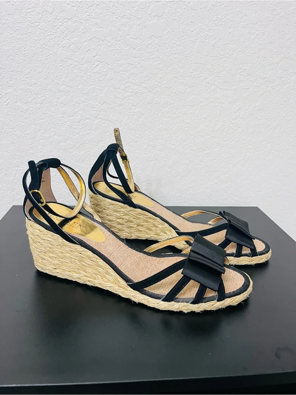 Ralph Lauren  Espadrille Wedge Sandals with Bow Accent , Size 9,5 .